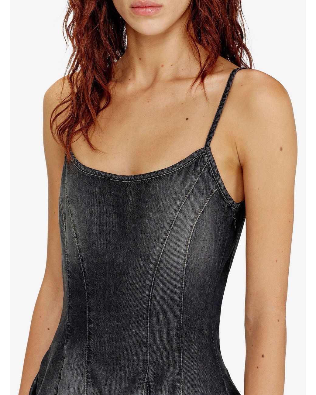 DIESEL Black Dresses Cotone Lyocell Modal