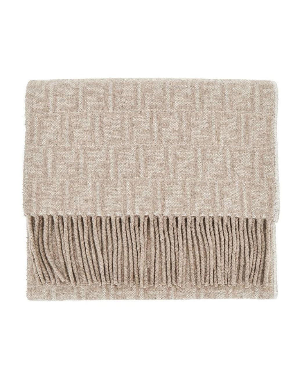 Fendi Natural Wool And Cashmere Double-Face Scarf