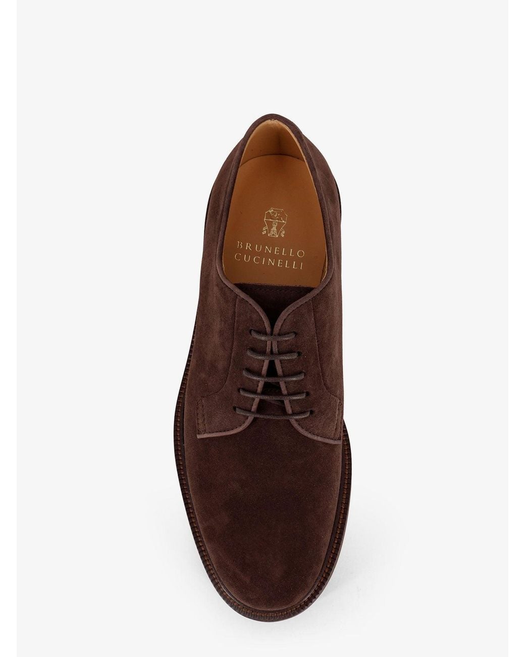 Brunello Cucinelli Brown Suede Lace-Up Shoes for men