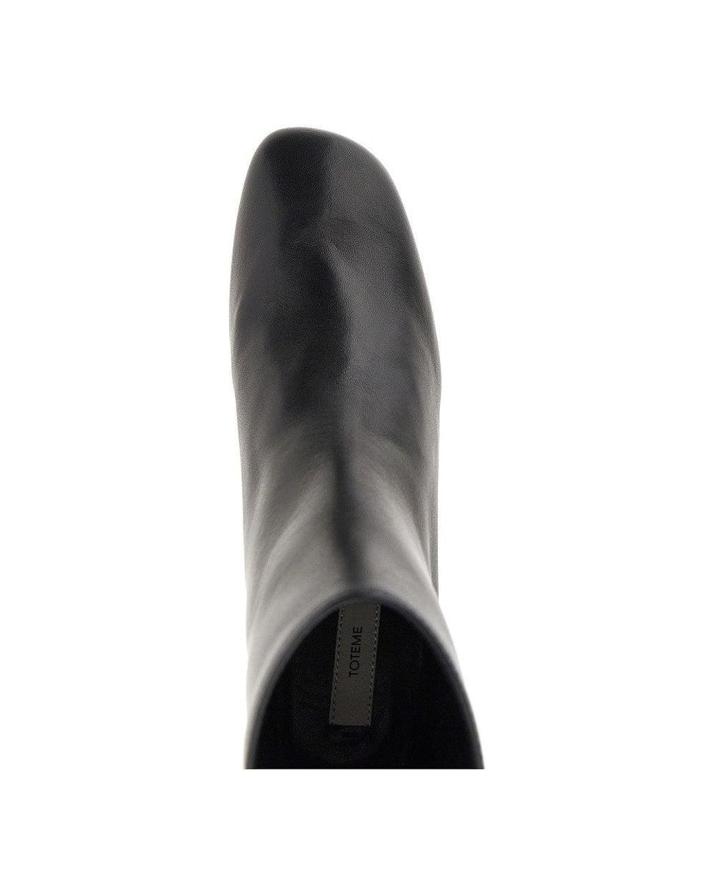Totême Black Nappa Leather Ankle Boots