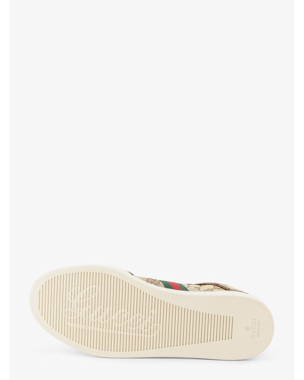 Gucci Natural Stretch Gg Fabric Sneakers With Nastro Web On The Side