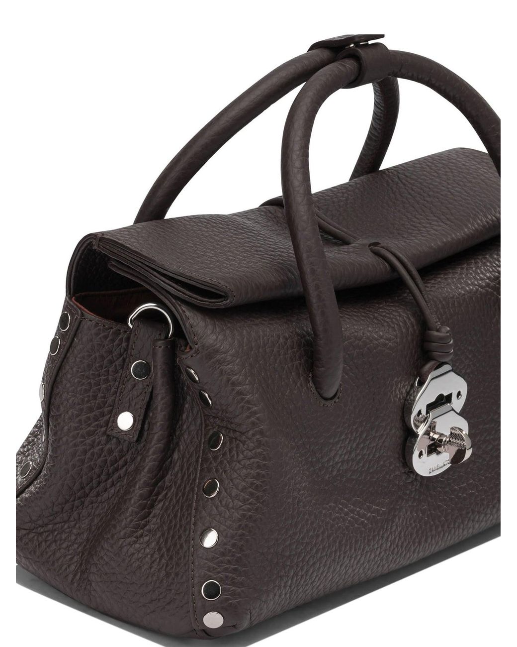 Zanellato Black "Dotta" Medium Handbag