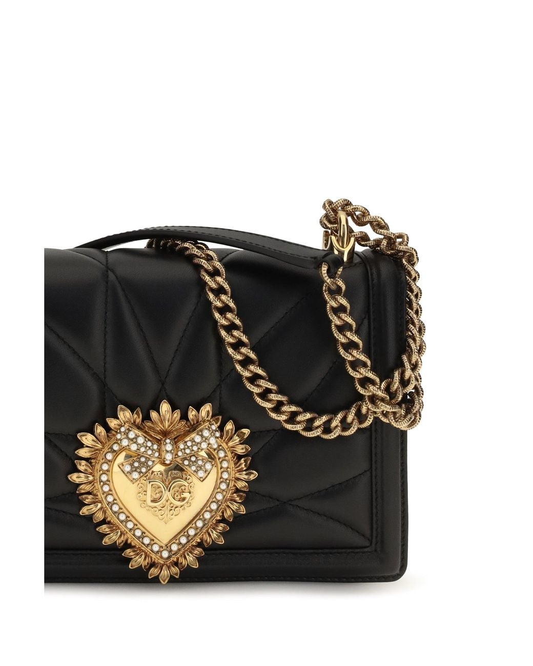 Dolce & Gabbana Black Dolce & Gabbana Medium Devotion Nappa Shoulder Bag