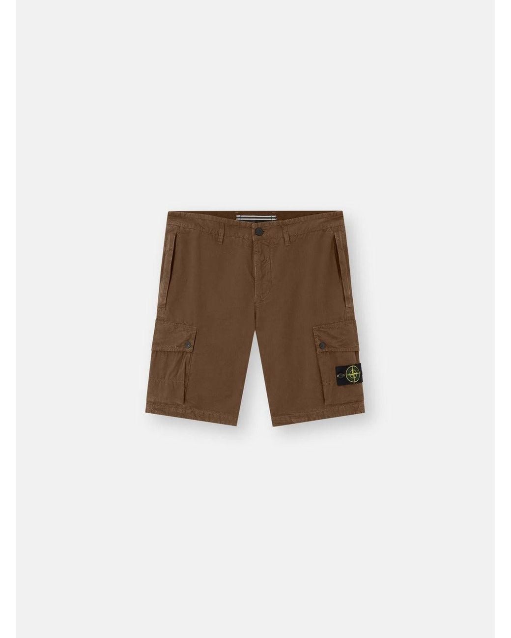 Stone Island Natural Cotton Cargo Shorts for men
