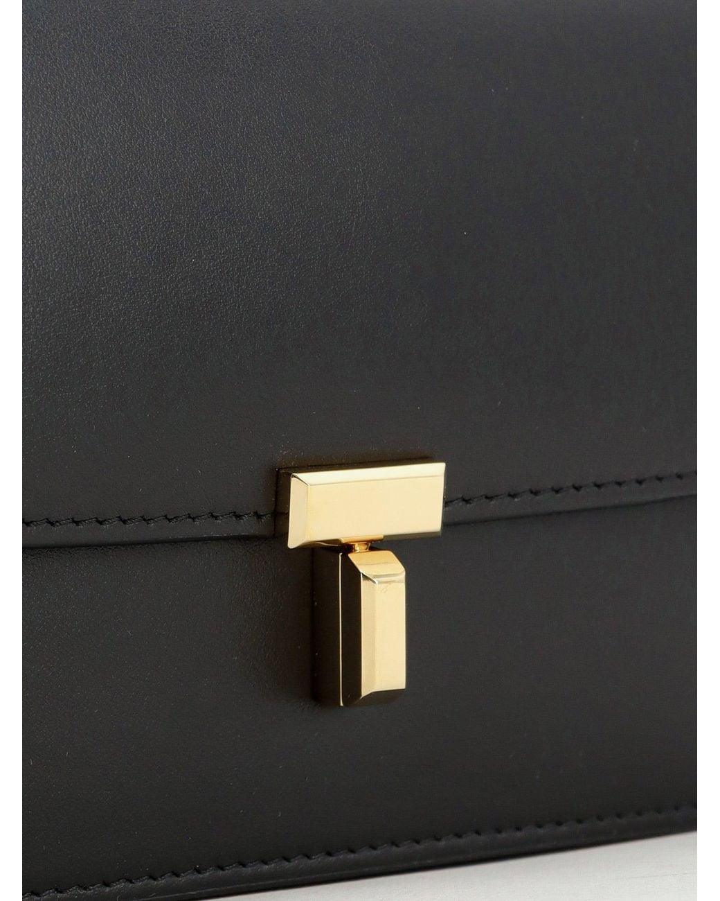 Totême Black T-Lock Leather Crossbody Bag