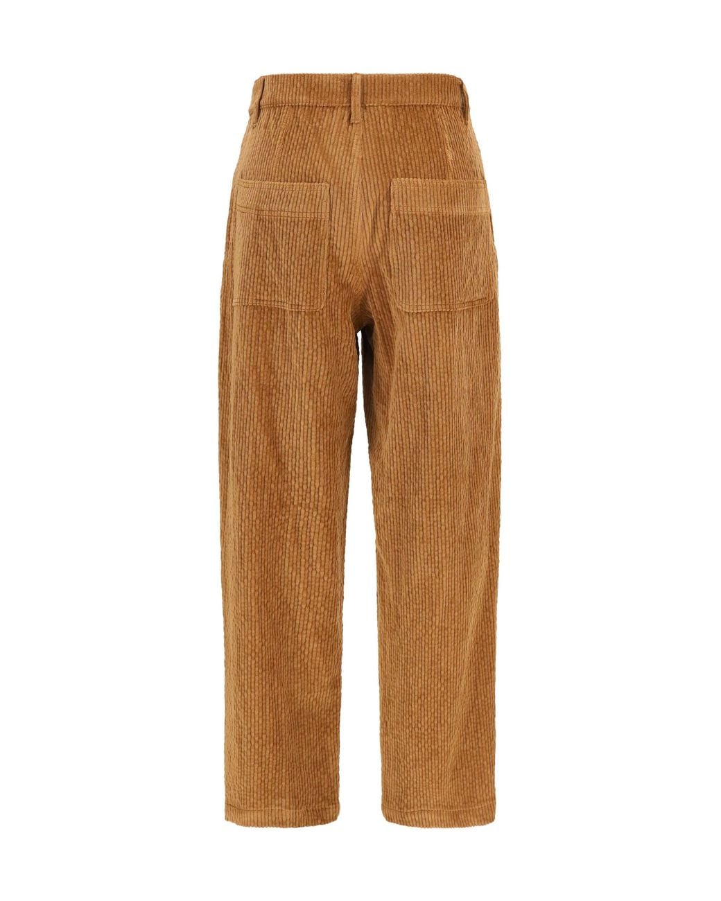 Kristina Ti Natural Straight-Leg Corduroy Pants Caramel