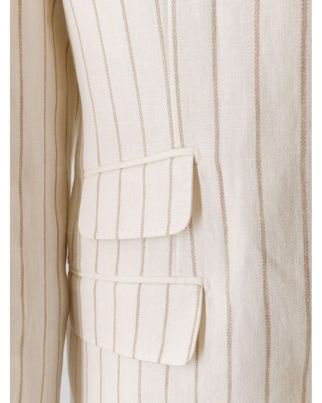 Brunello Cucinelli White Linen Blazer for men