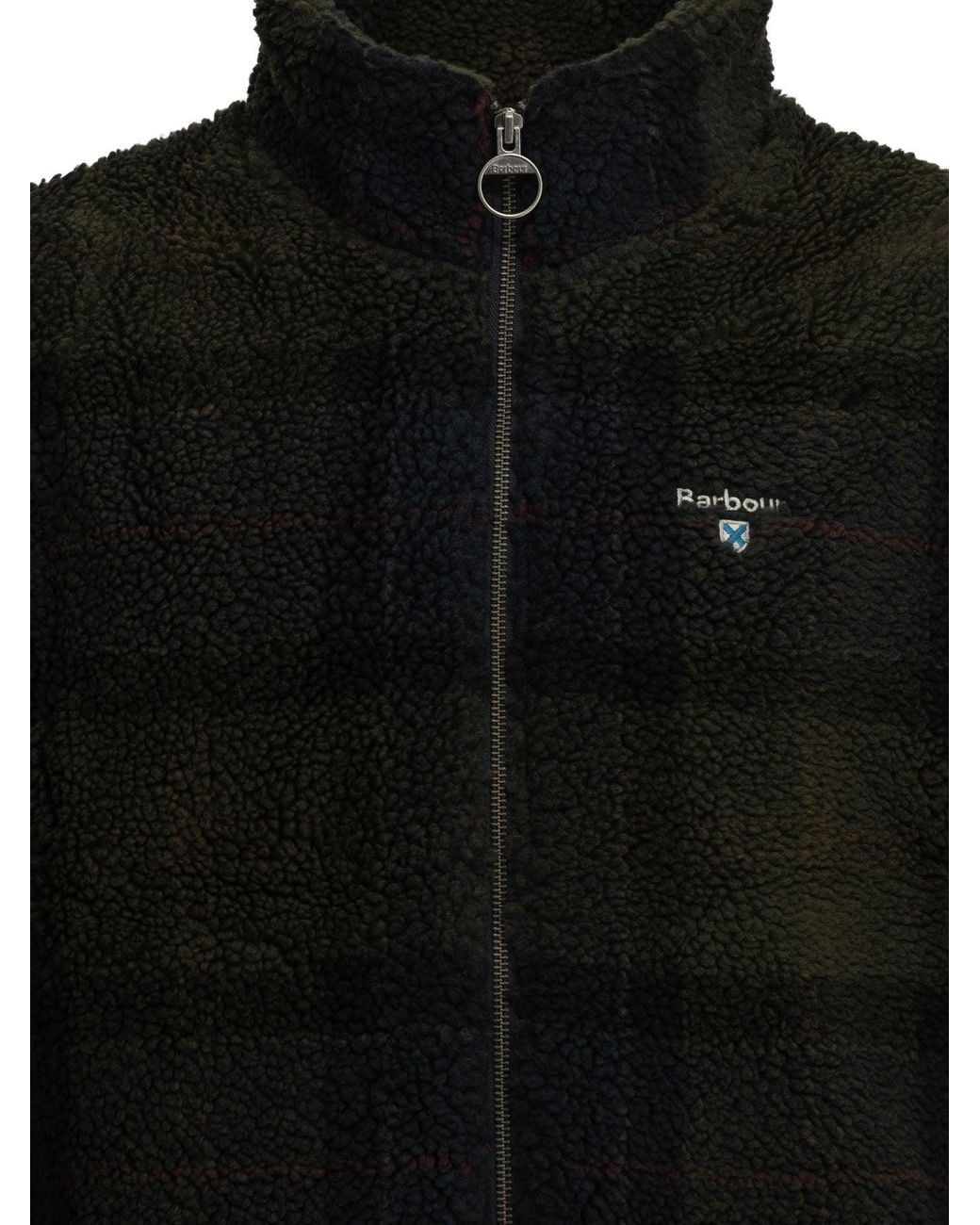 Barbour Black "Tartan Fleece" Fleece Jacket for men
