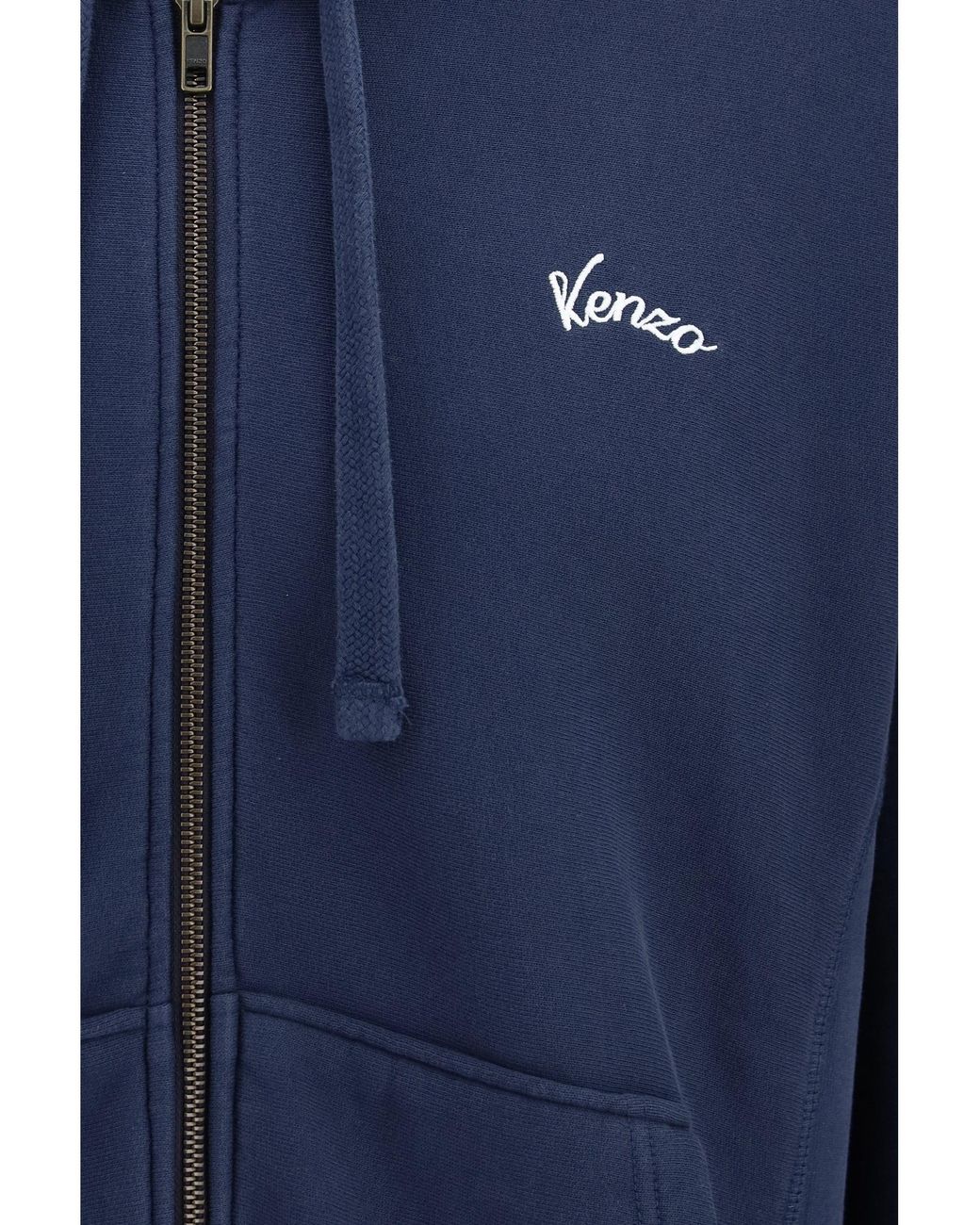 KENZO Blue Eiffel Tower Cotton Hoodie for men