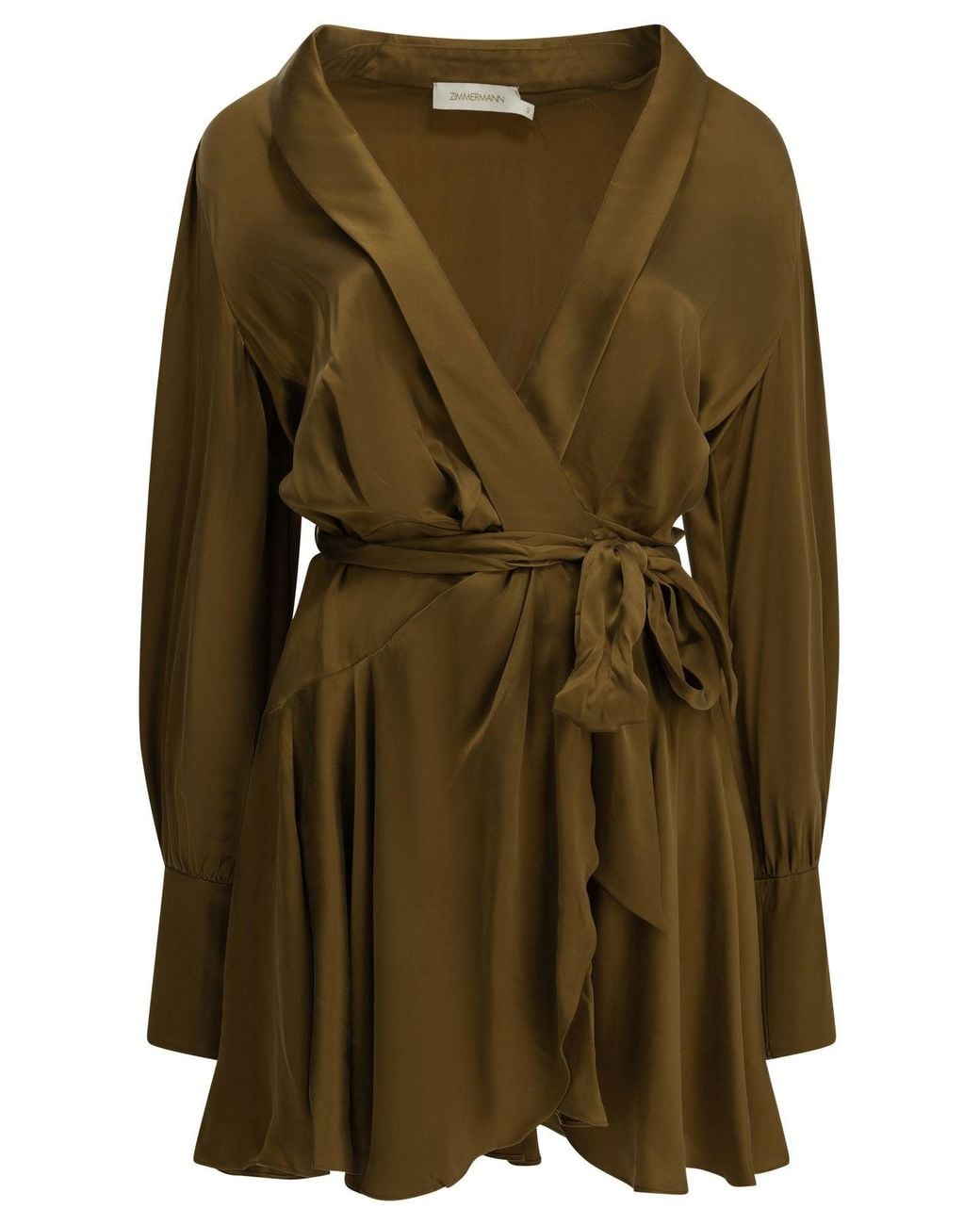 Zimmermann Green Short Wrap Dress