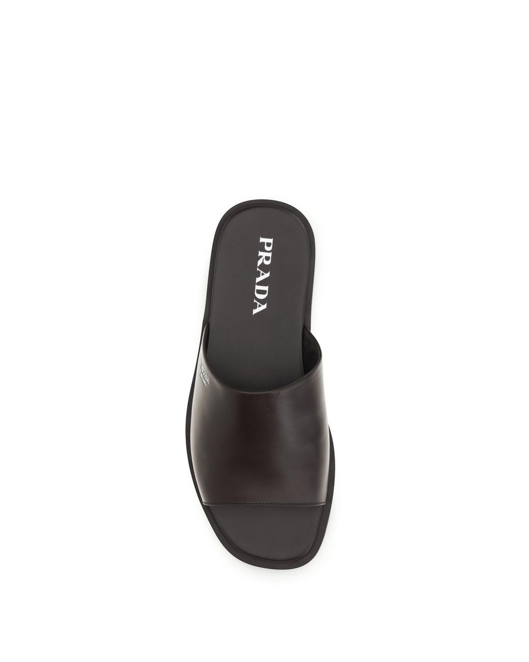 Prada Black Leather Slide Sandals for men