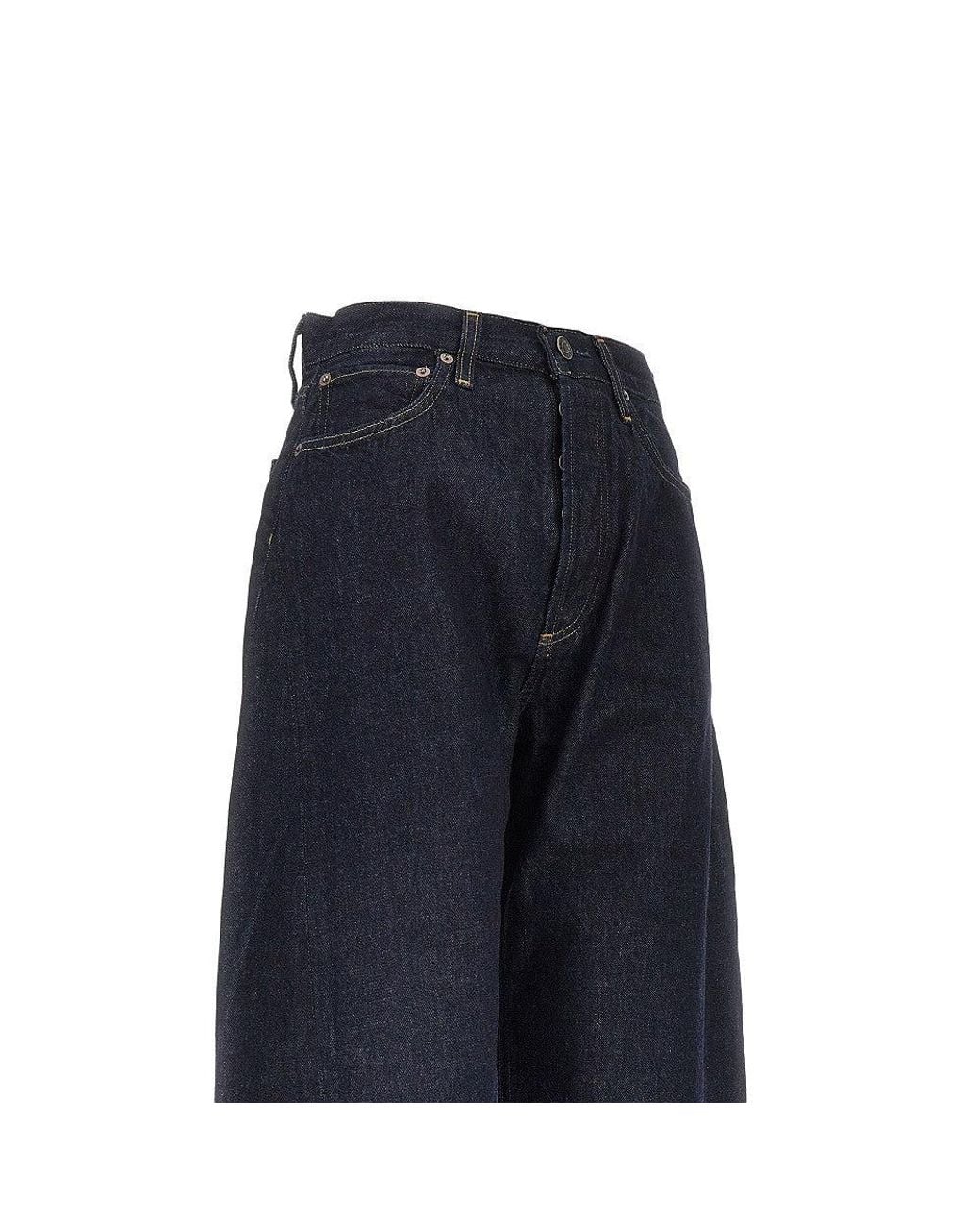 Agolde Blue 'Luna Pieced' High-Rise Jeans