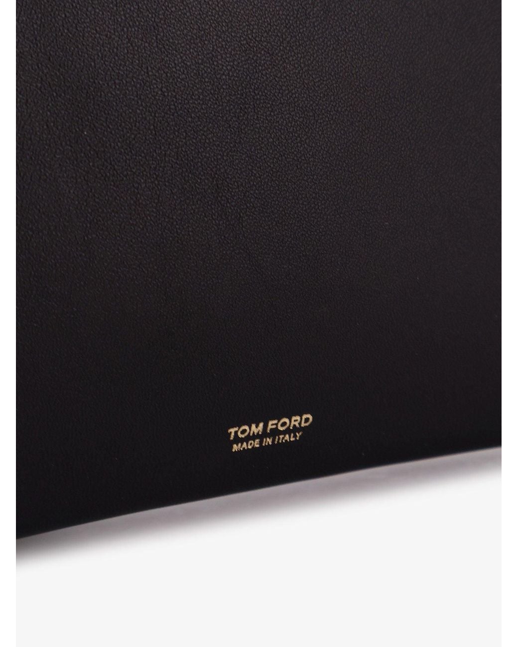 Tom Ford White Aura Leather Clutch Bag With Lettering Logo On The Front