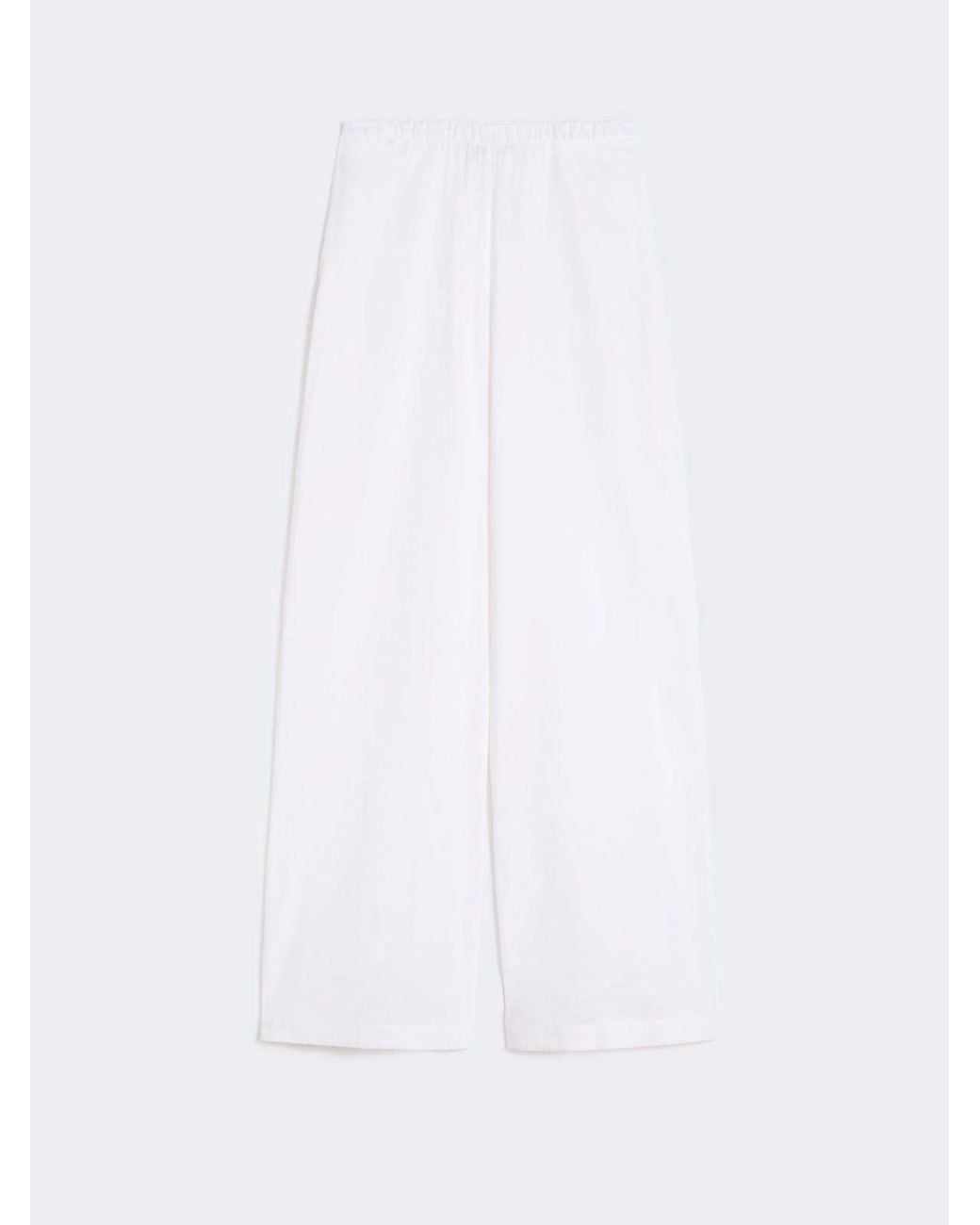 Max Mara Pure White Wide Leg Pants