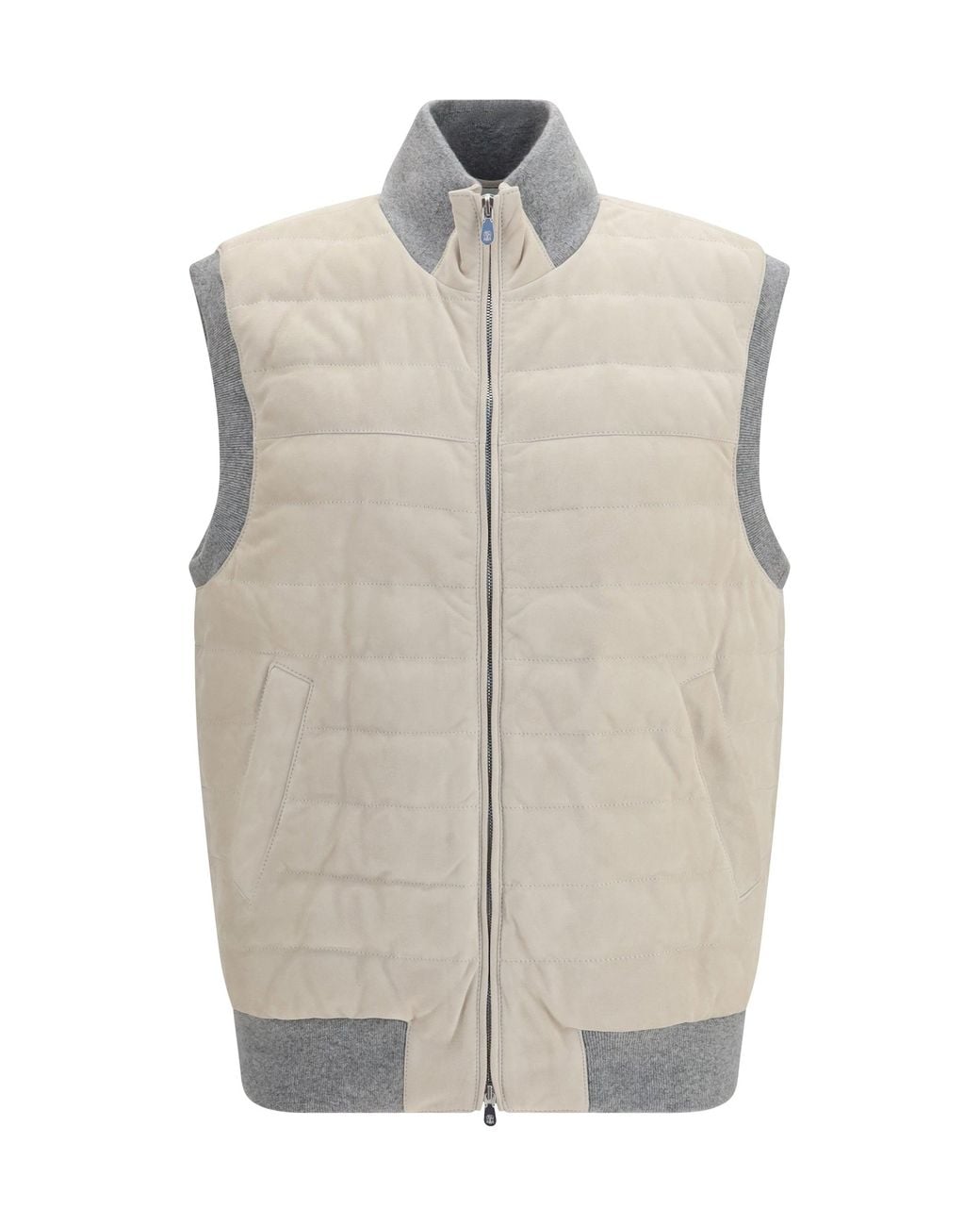 Brunello Cucinelli White Padded Vest for men