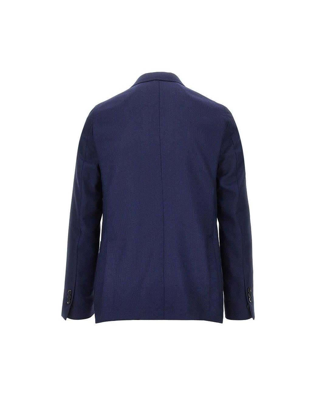 BRERAS Milano Blue 'Venezia' Wool Single-Breasted Jacket for men