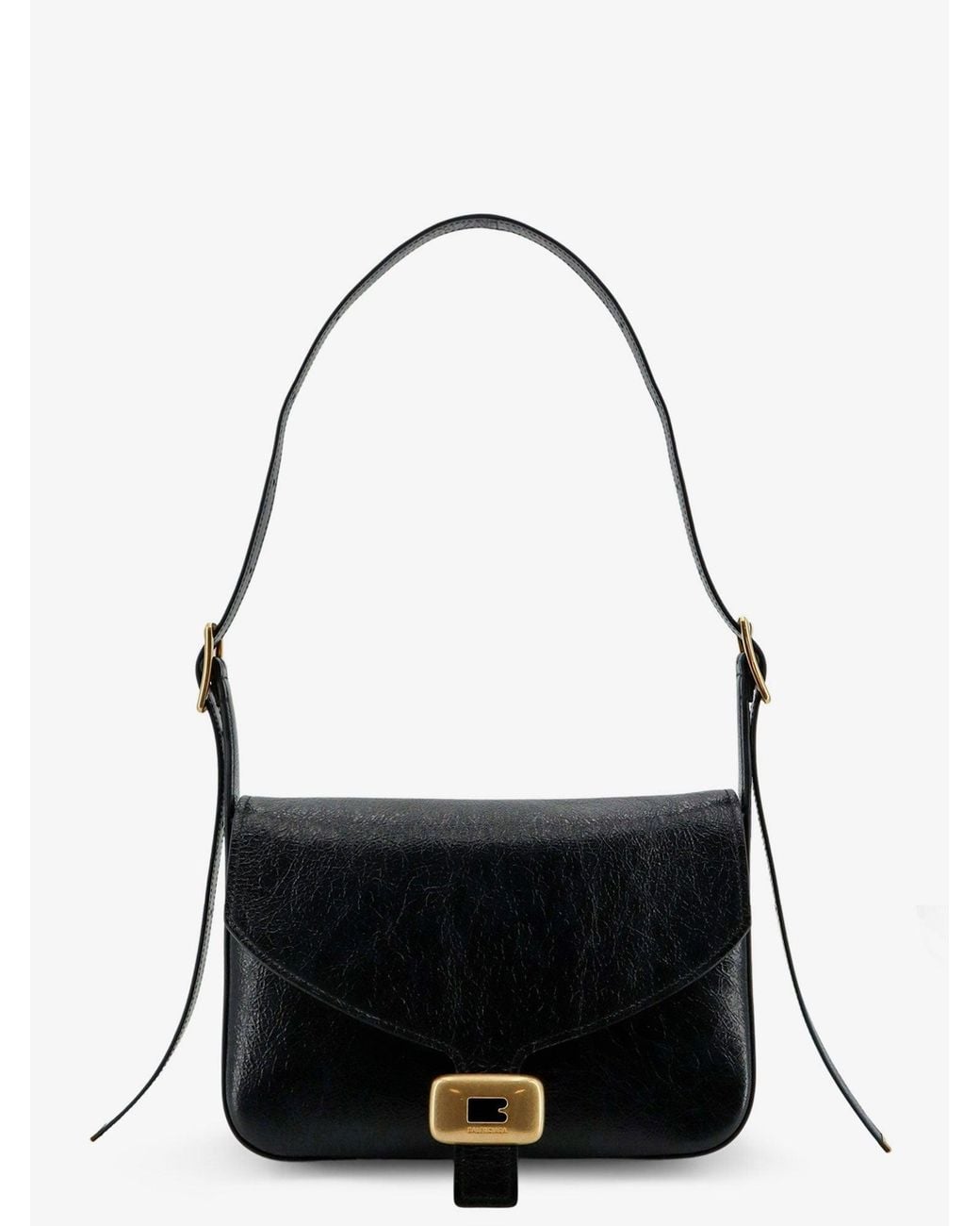 Balenciaga Black Clicca Arena Leather Medium Shoulder Bag