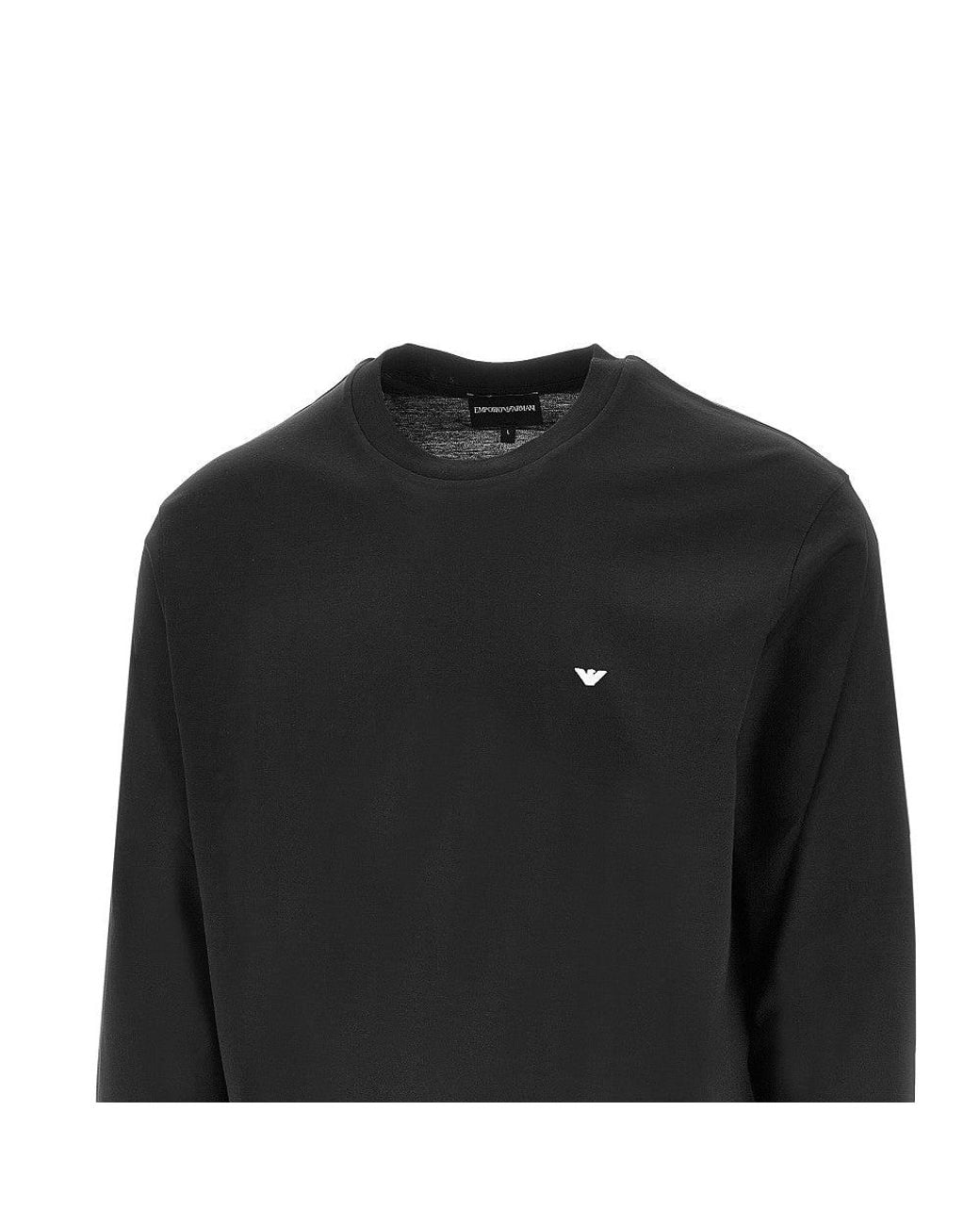 Emporio Armani Black Lyocell And Cotton Blend T-Shirt With Logo for men