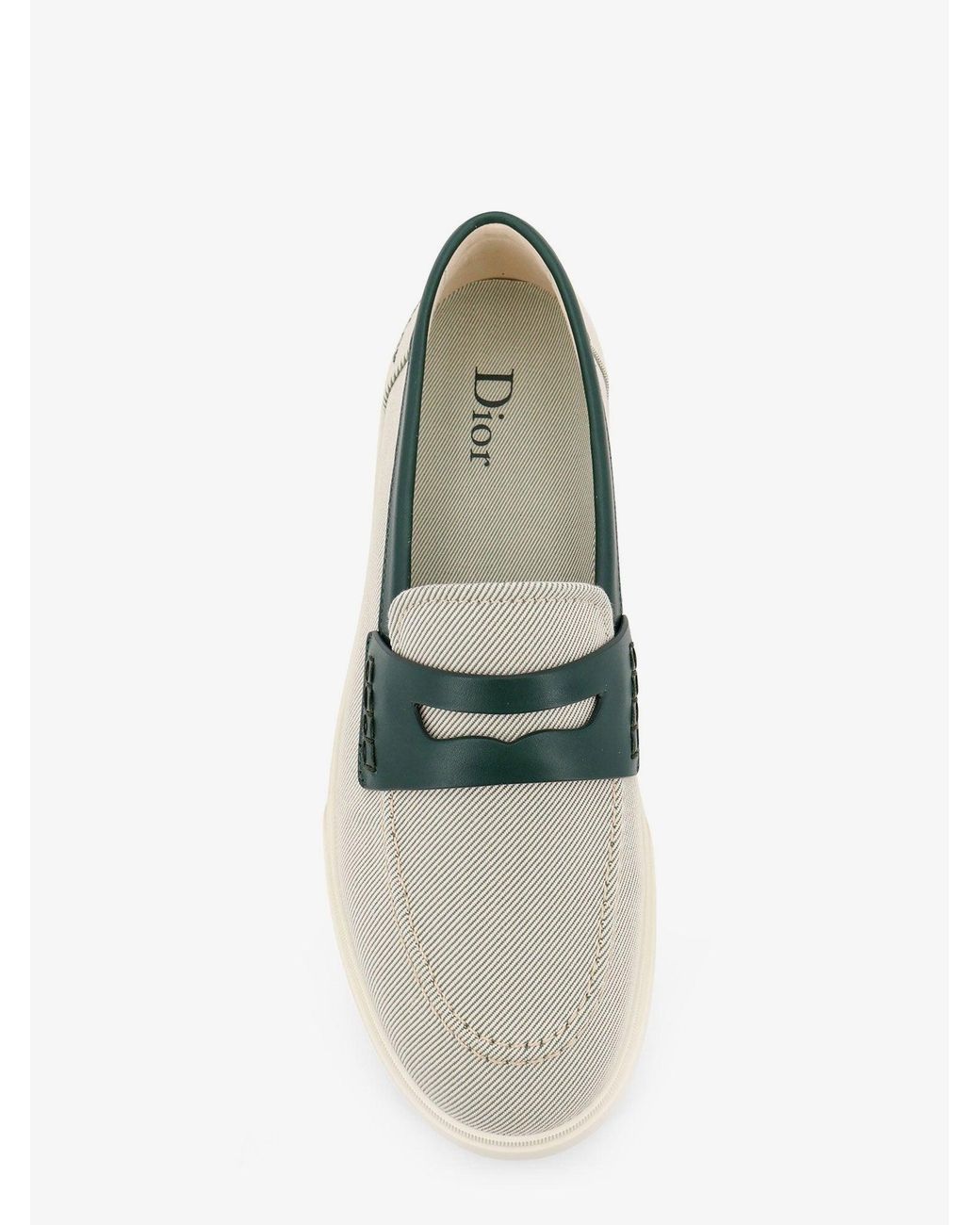 Dior Green Dior Chester Dioriviera Canvas And Leather Loafers for men