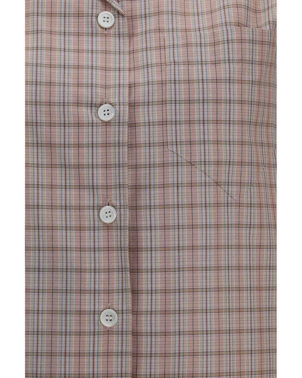 Prada Gray Short-Sleeved Check Shirt
