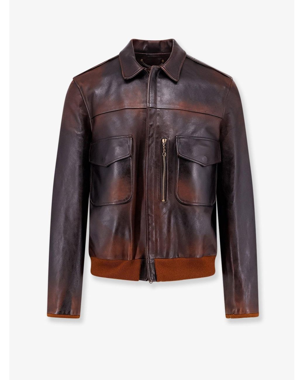 Golden Goose Deluxe Brand Brown Deluxe Leather Jacket for men