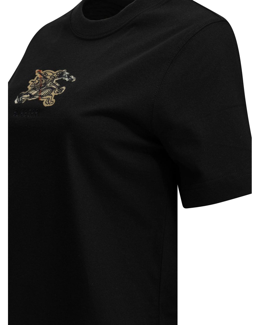 Burberry Black Knight Check Crew-Neck T-Shirt