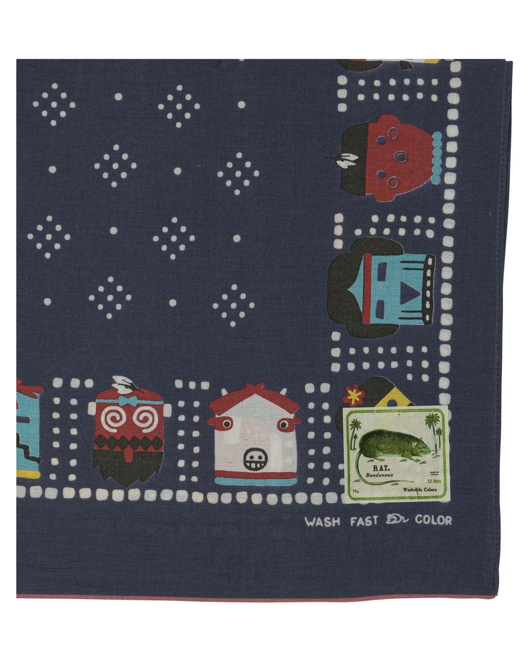 Kapital Blue "Kachina & Peckish Rainbowy" Scarf for men