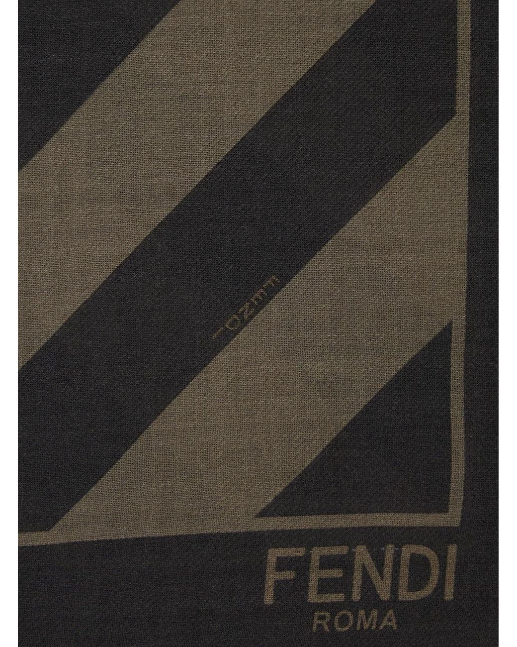 Fendi Black Silk And Wool Scarf for men