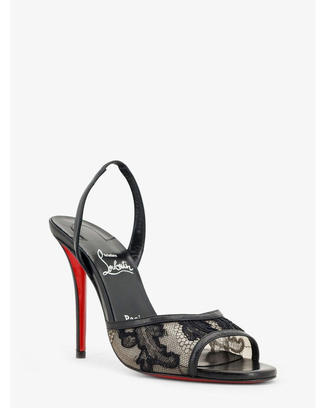 Christian Louboutin White Miss Z Lace Sling Sandals