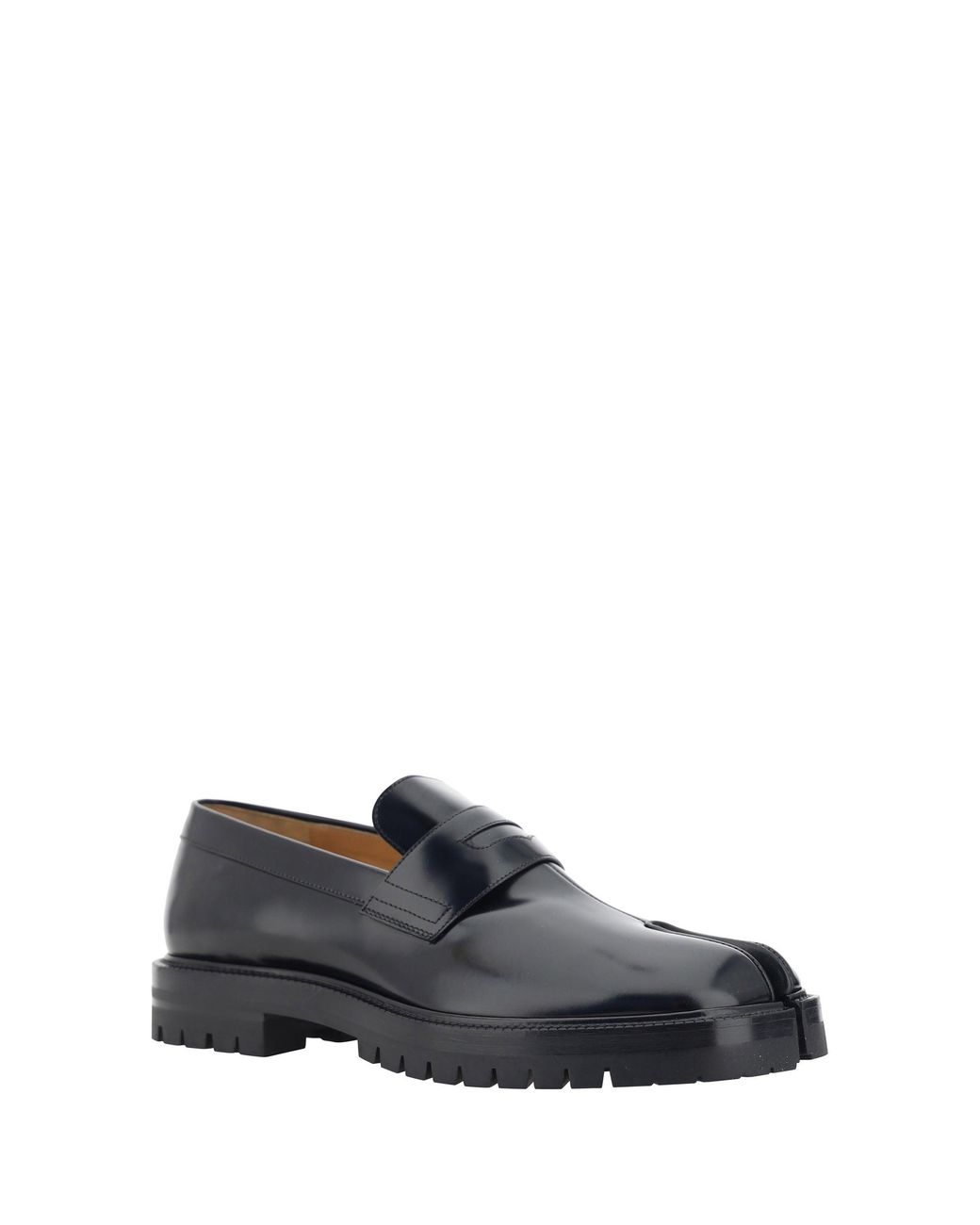 Margiela Black Calfskin Tabi Loafers for men