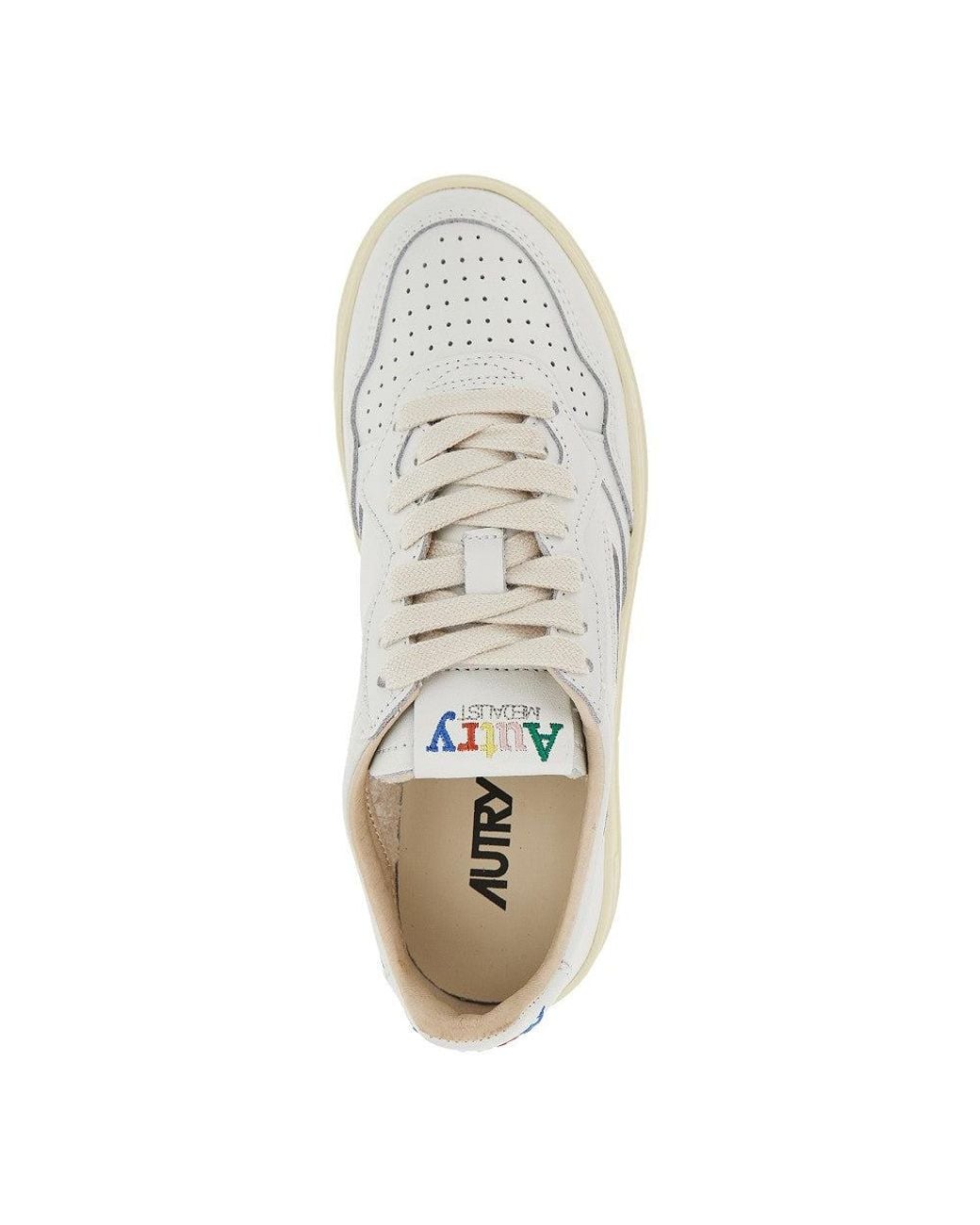 Autry White Multicolour Embroidery Medalist Low Sneakers