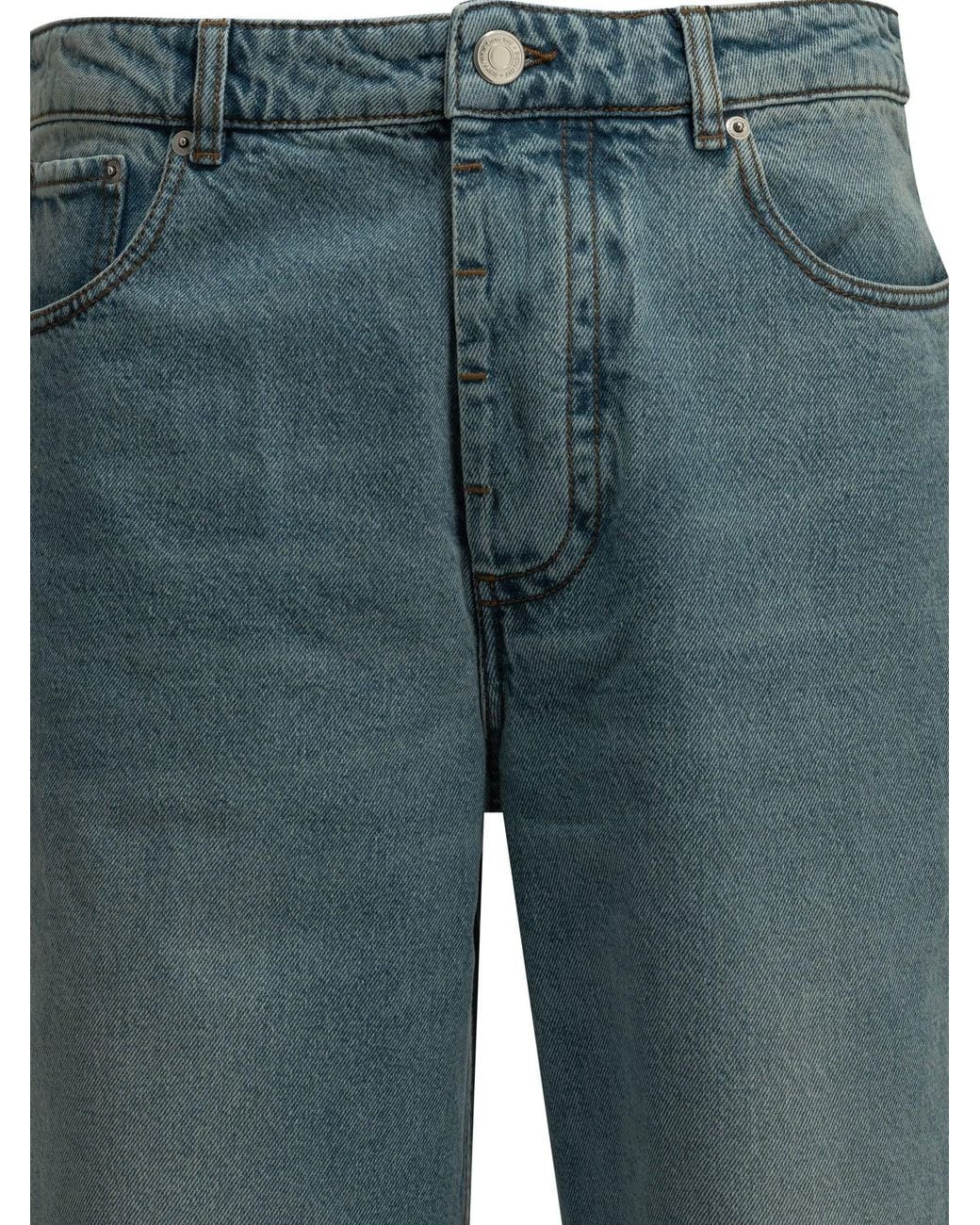 AMI Blue Wide-Leg Jeans for men