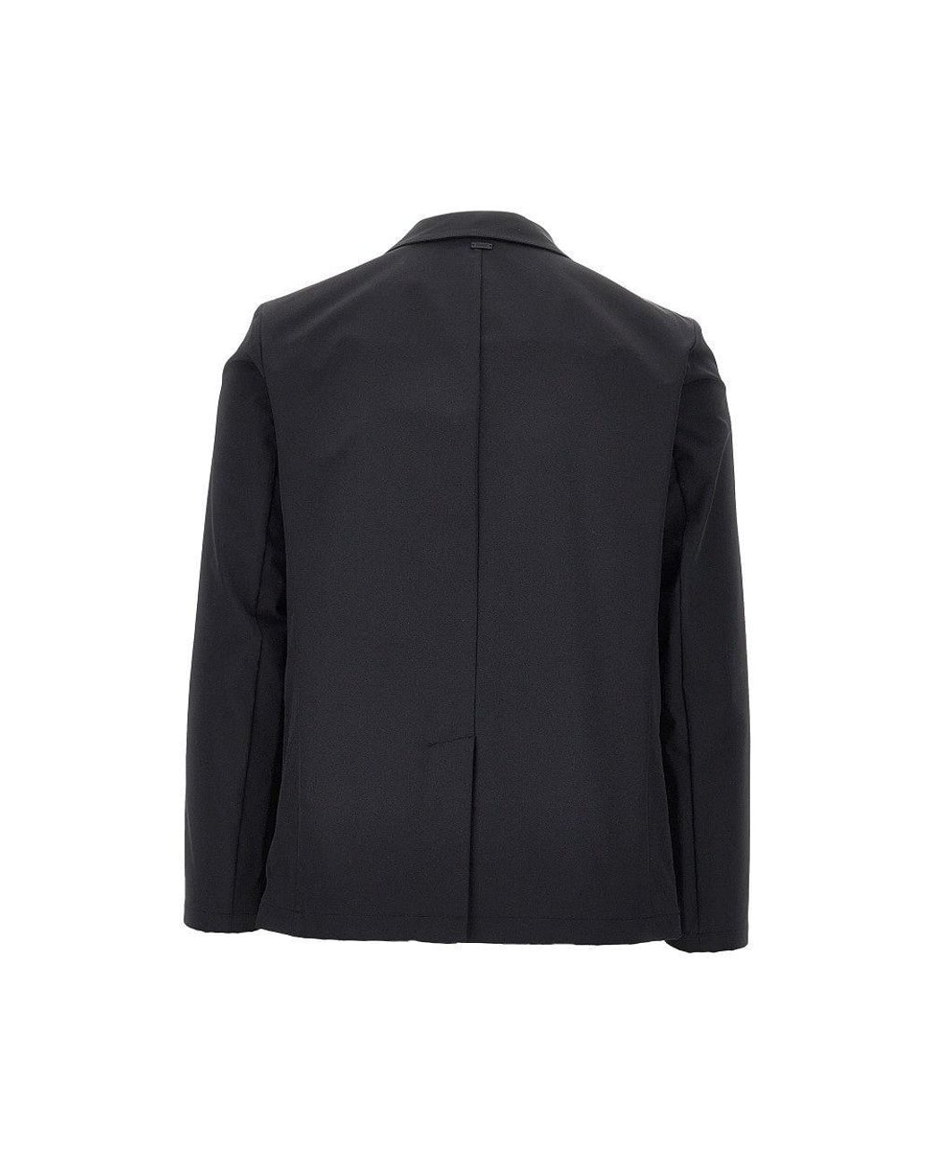 Herno Blue Nylon Twill Single-Breasted Jacket for men