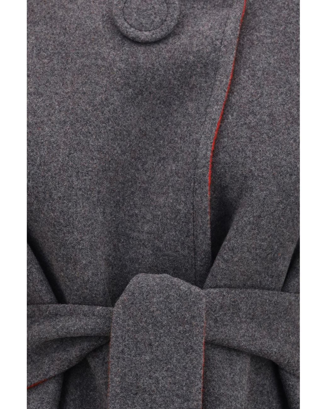 Valentino Gray Wool And Cashmere Belted Coat