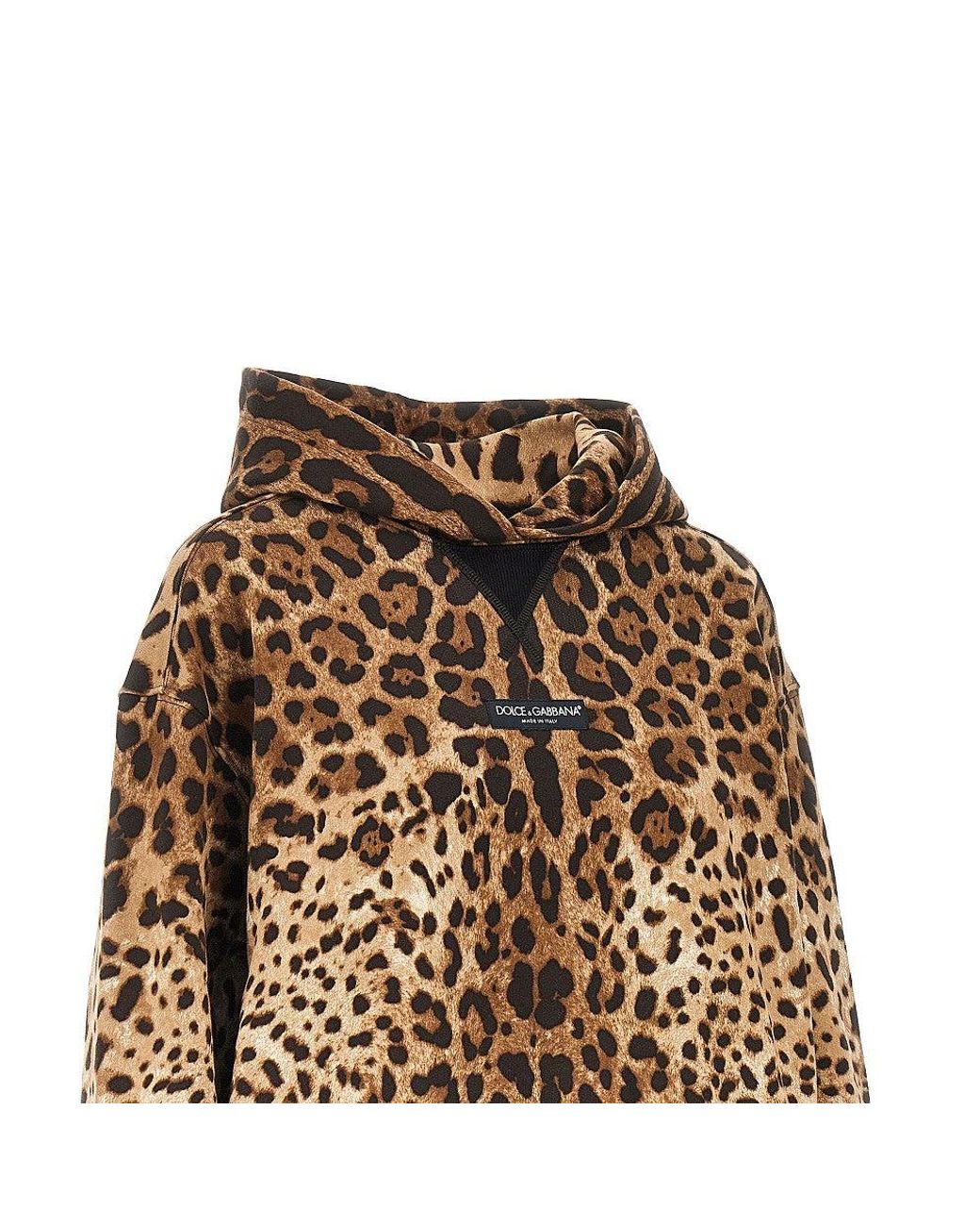 Dolce & Gabbana Black Leo-Print Hoodie