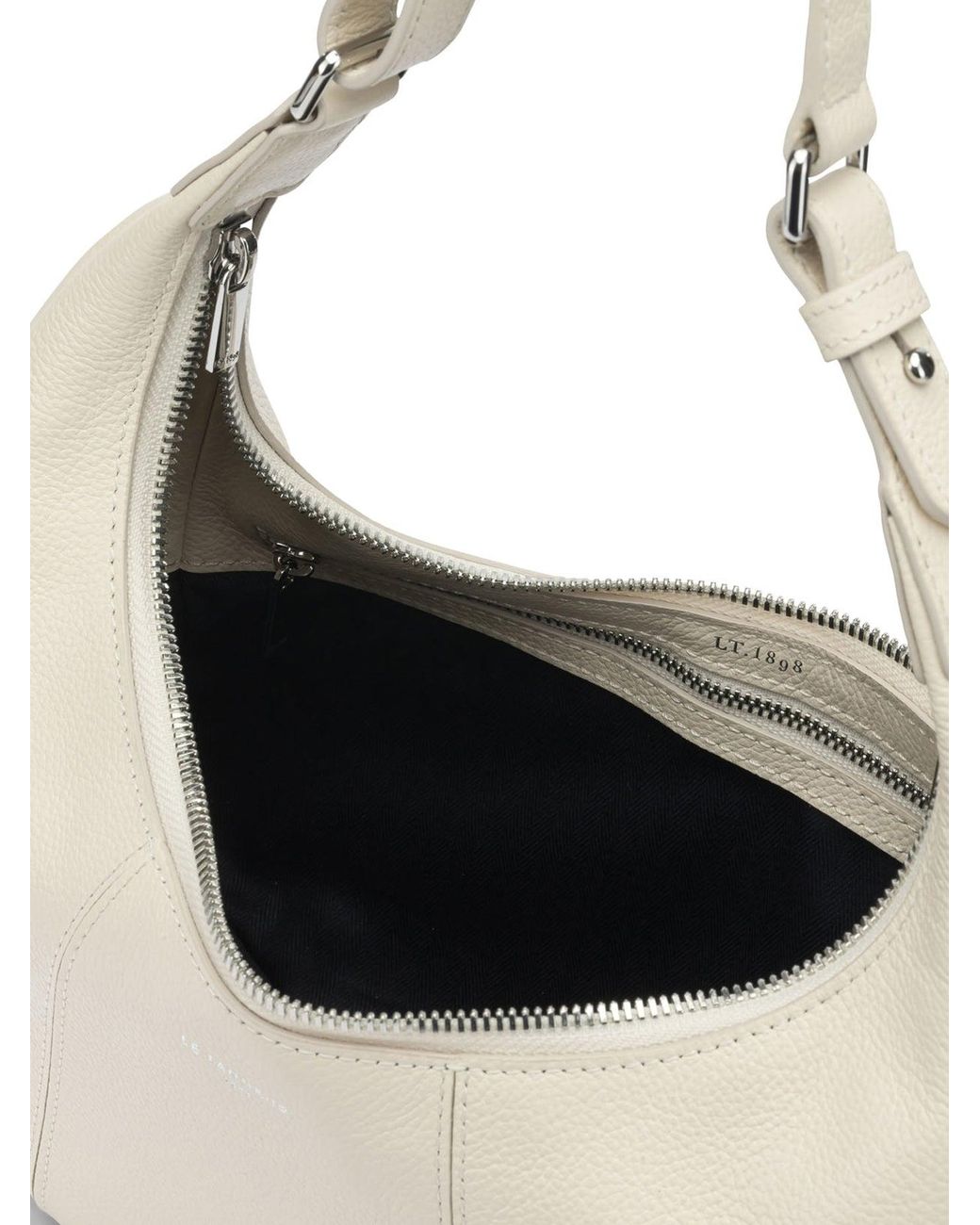 Le Tanneur White Calf Leather Shoulder Bag