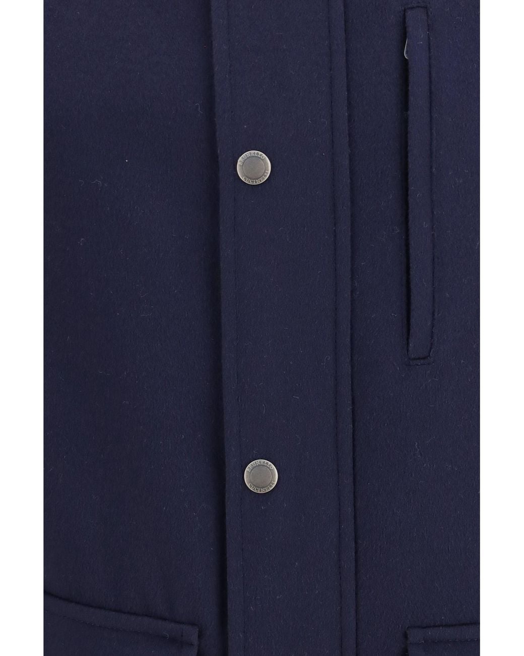 Brunello Cucinelli Blue Virgin Wool Jacket With Nappa Inserts for men