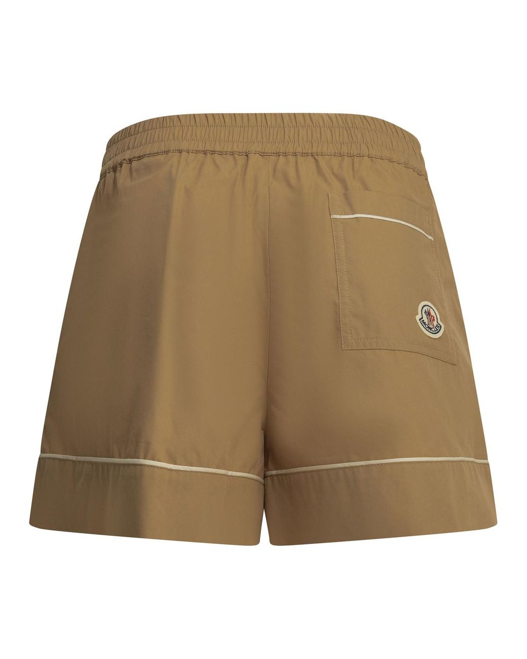 Moncler Natural Utility Shorts With Reverse Logo