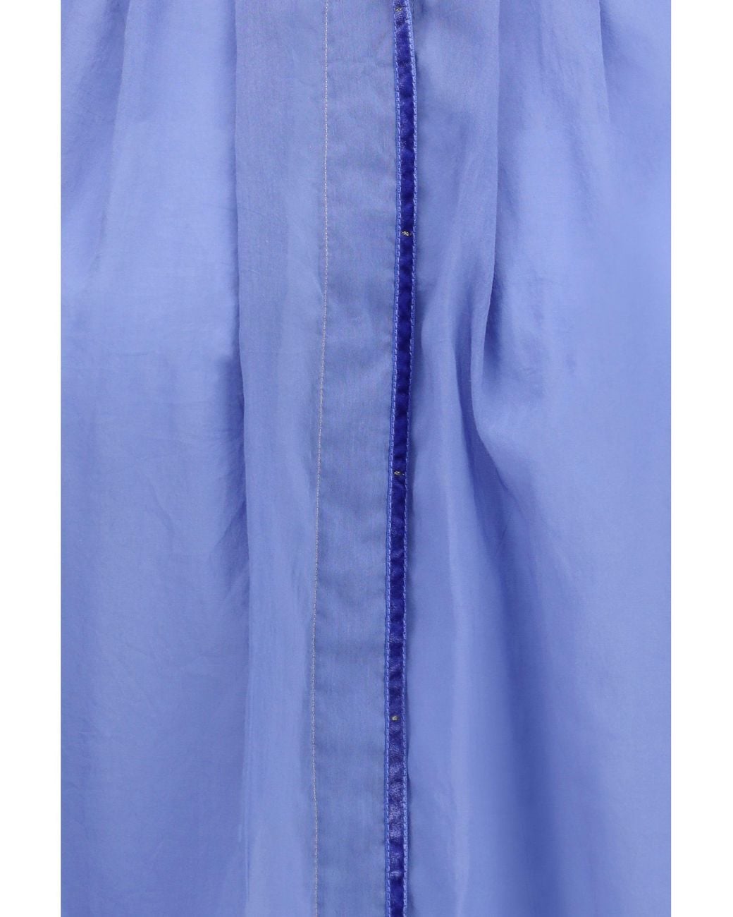 Forte_forte Blue Pleated High-Neck Blouse Oxford