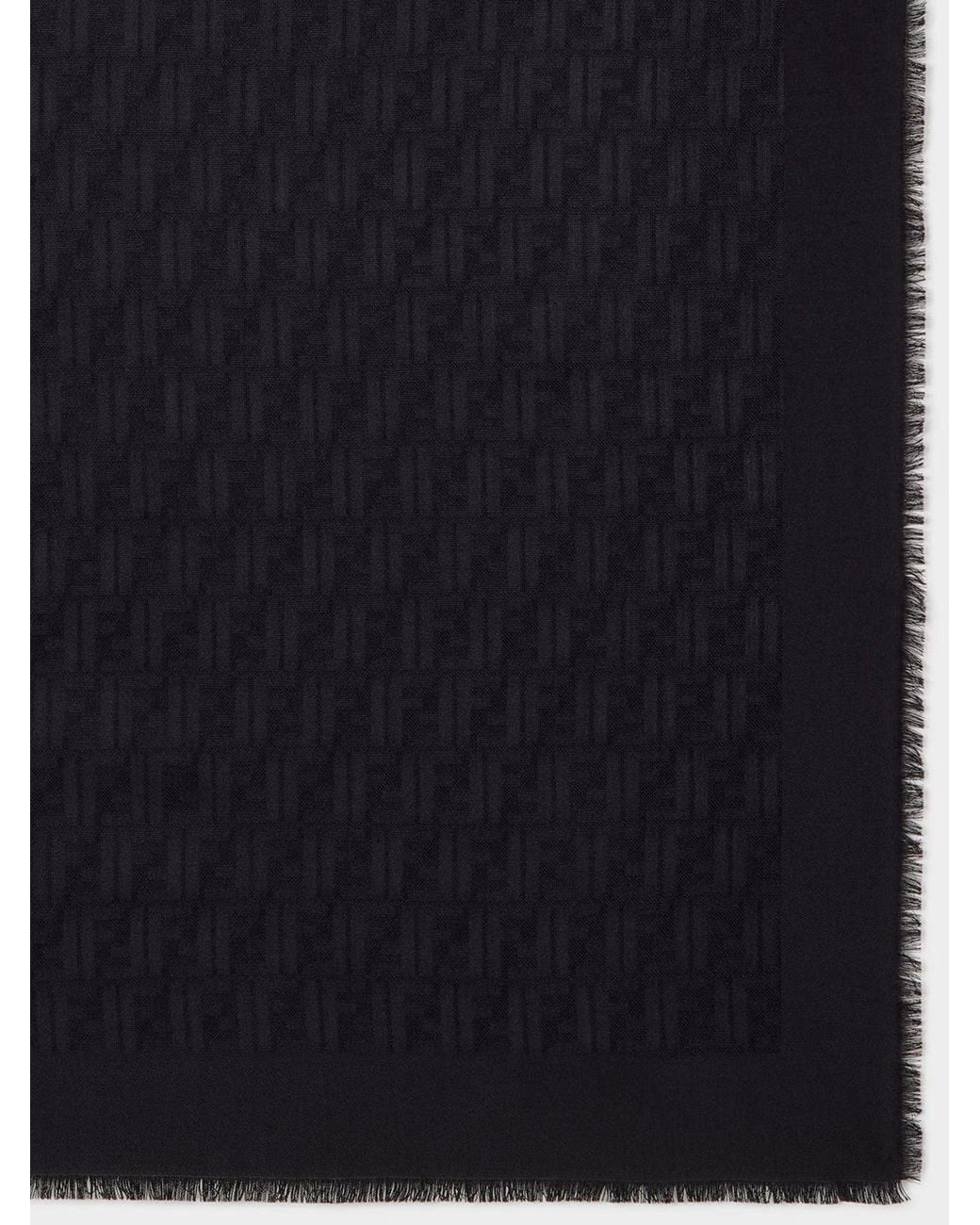Fendi Black Wool Scarf