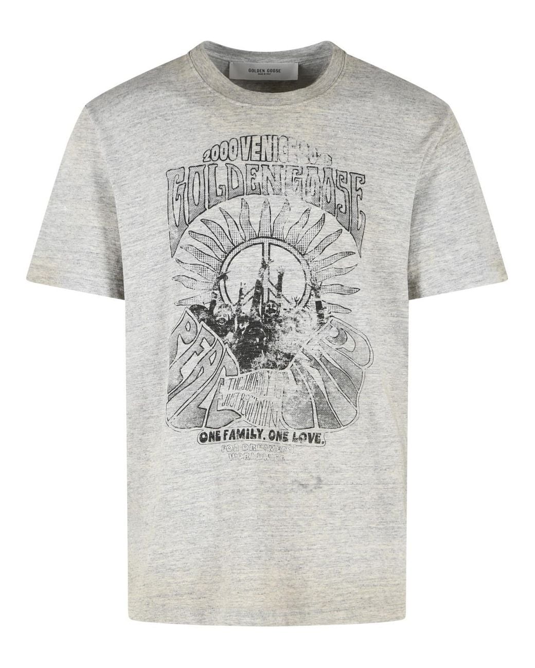 Golden Goose Deluxe Brand Gray Mélange Cotton T-Shirt for men