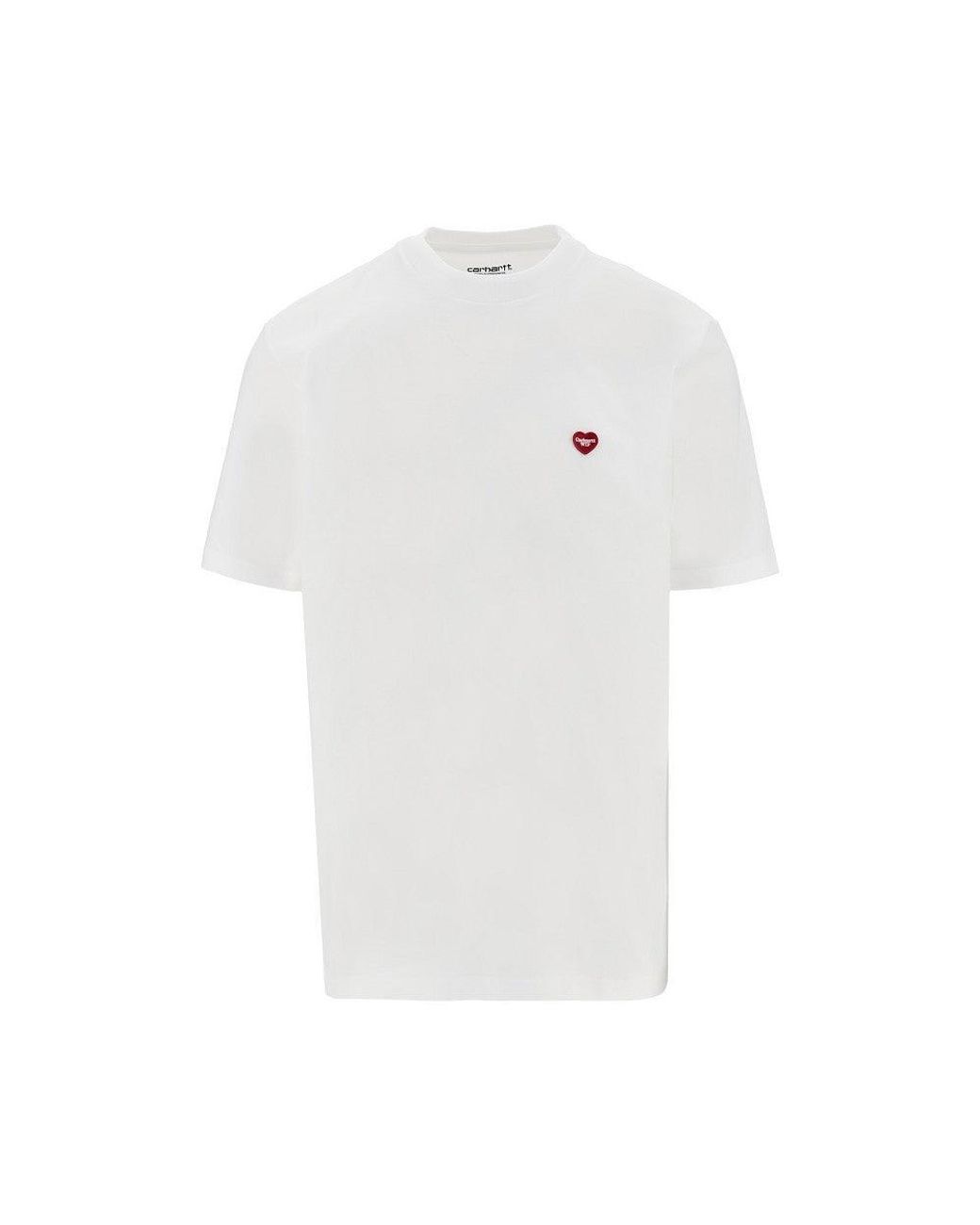 Carhartt White 'Small Heart' Cotton T-Shirt for men