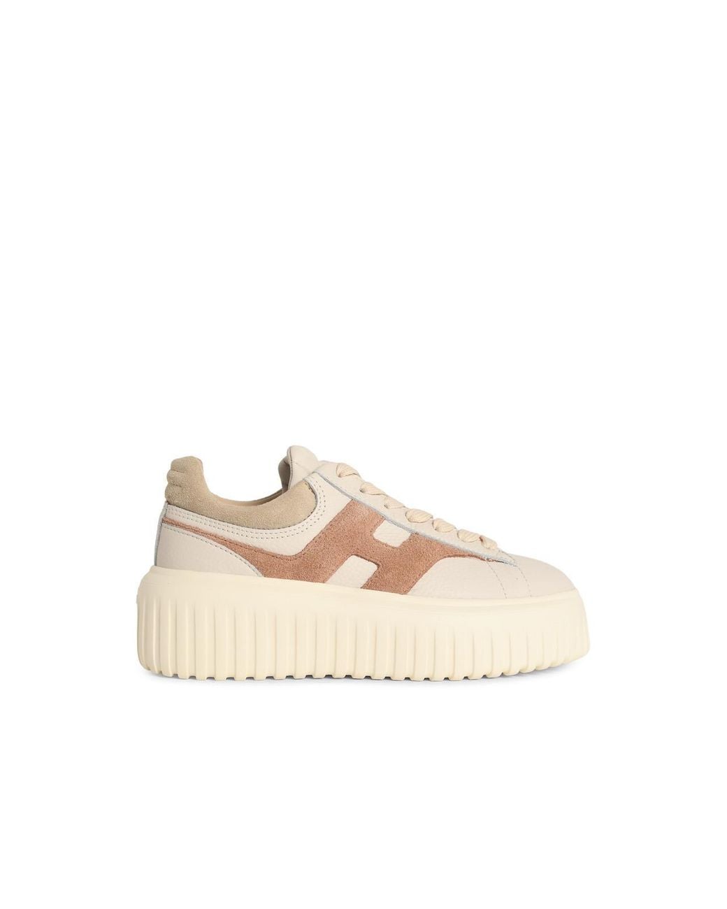 Hogan Natural 'H-Stripes' Leather Sneakers