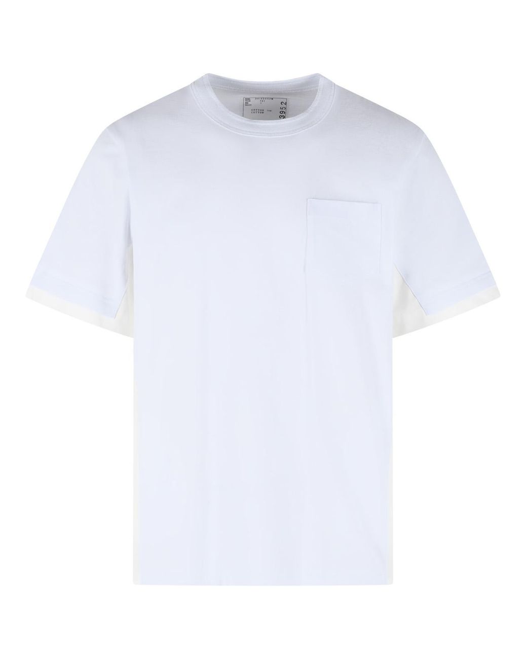 Sacai White Cotton T-Shirt for men