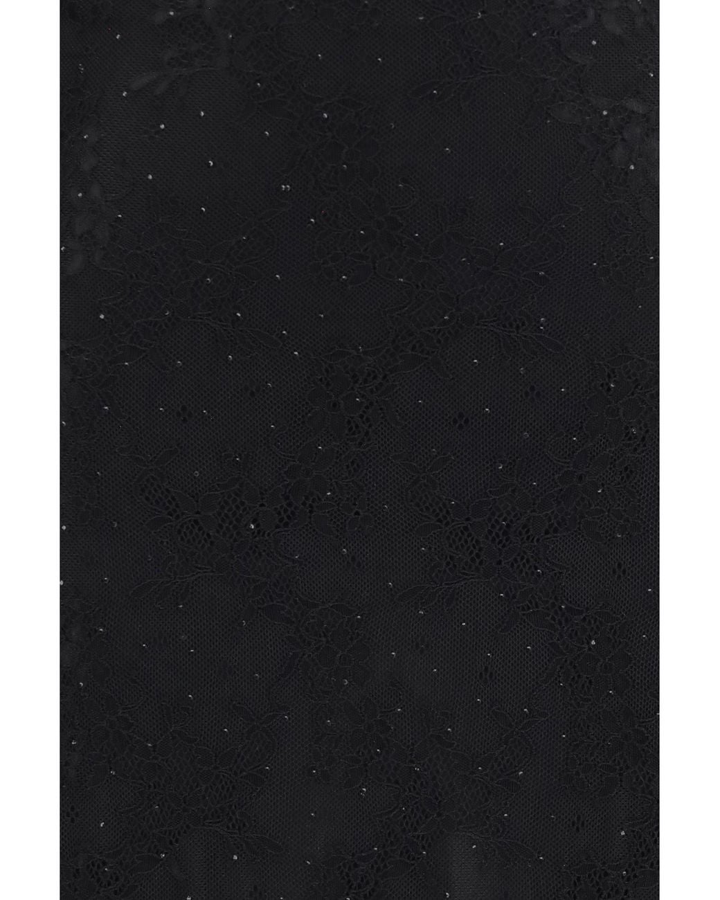Nissa Black Long Lace Dress