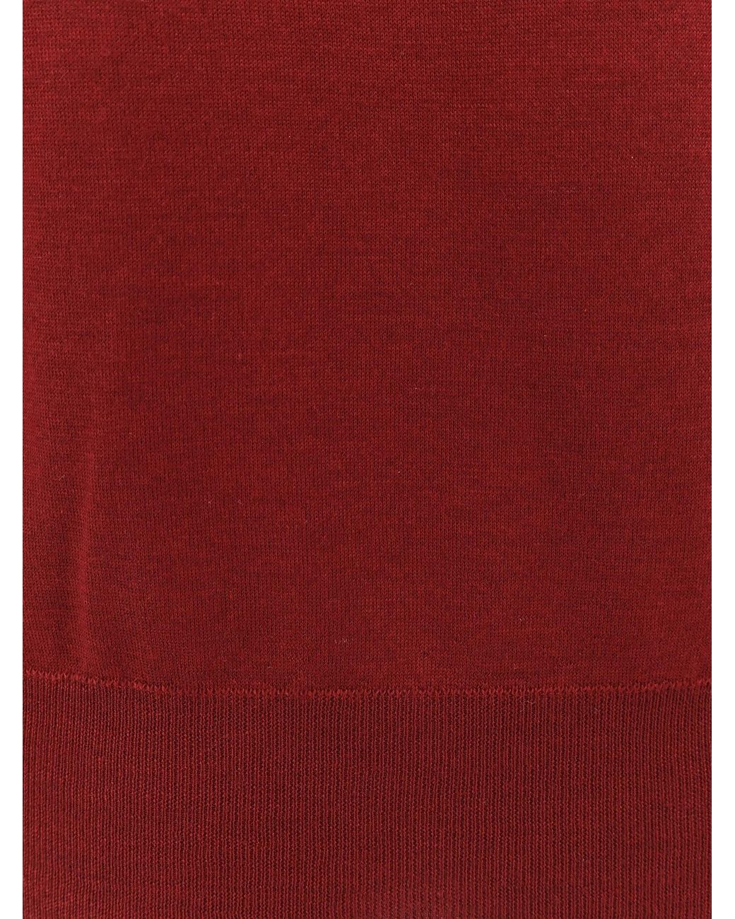 Brunello Cucinelli Red Cahmere And Silk Sweater for men