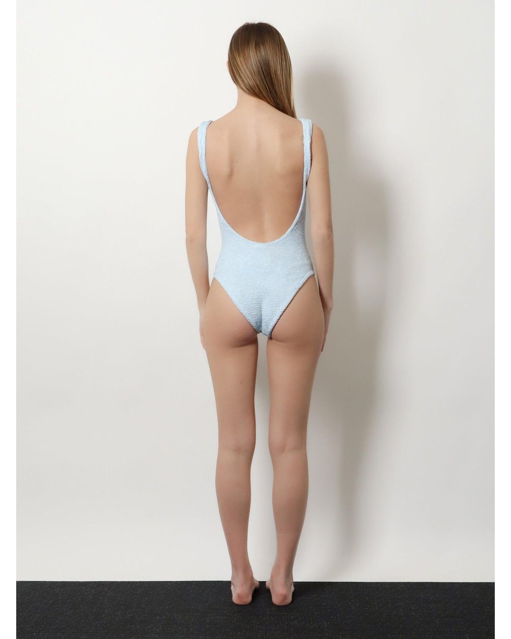 Hunza G Blue One-Piece Swimsuit Crinkle