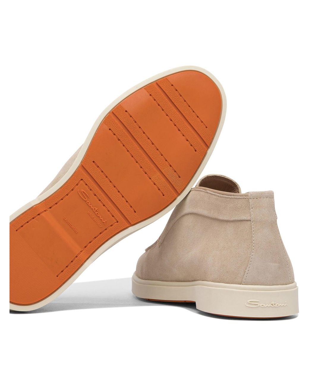Santoni White Suede Sneakers