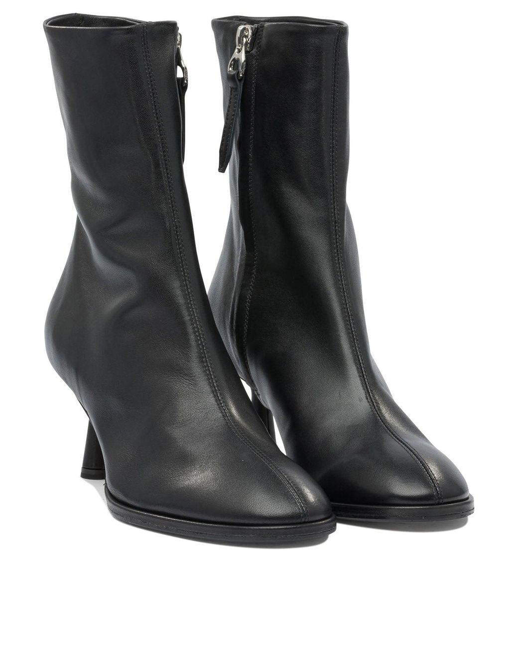Aeyde Black "Dorothy 65Mm" Zippered Ankle Boots
