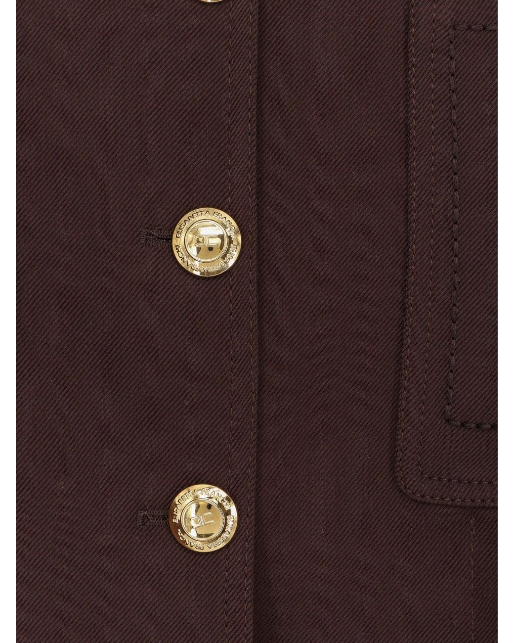 Elisabetta Franchi Brown Cropped Viscose Jacket